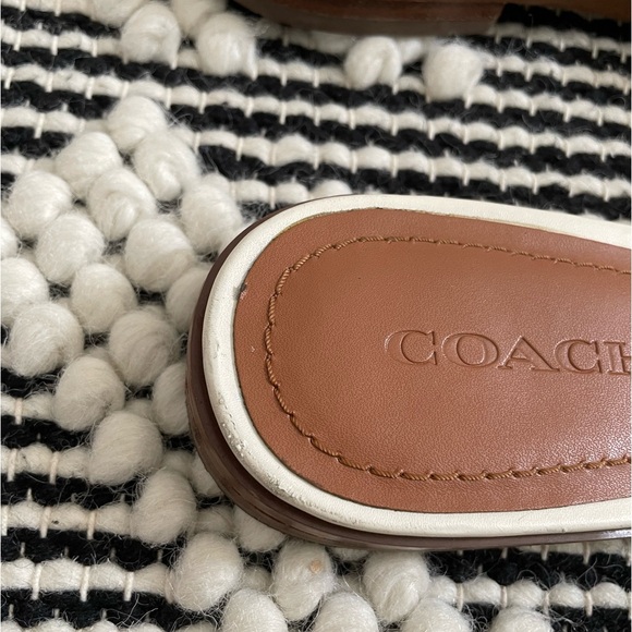 Coach Triple Strap Ballchain Leather Flat Sandals Chalk - SIZE 37.5 (US 7) - Picture 7 of 7